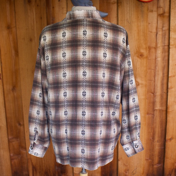 Vintage 90's Actif 100% Cotton Southwestern Button Down Shirt Made In The USA - Picture 11 of 17